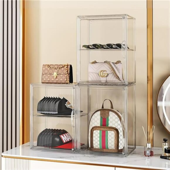 Clear Purse Organizer Acrylic Stackable Display Box for Handbags Wallets Bags - Picture 2 of 7